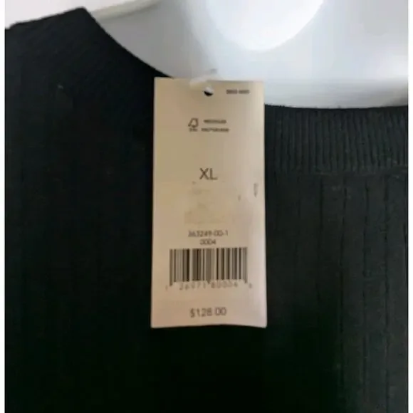 NWT Banana Republic Ribbed Knit Sheath Sweater Dress Black Slit Midi Fall '18 XL - Picture 8 of 12